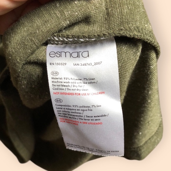 Esmara Linen Blend Green Woven T-shirt Dress Lightweight Minimalist Women’s L - Picture 6 of 11